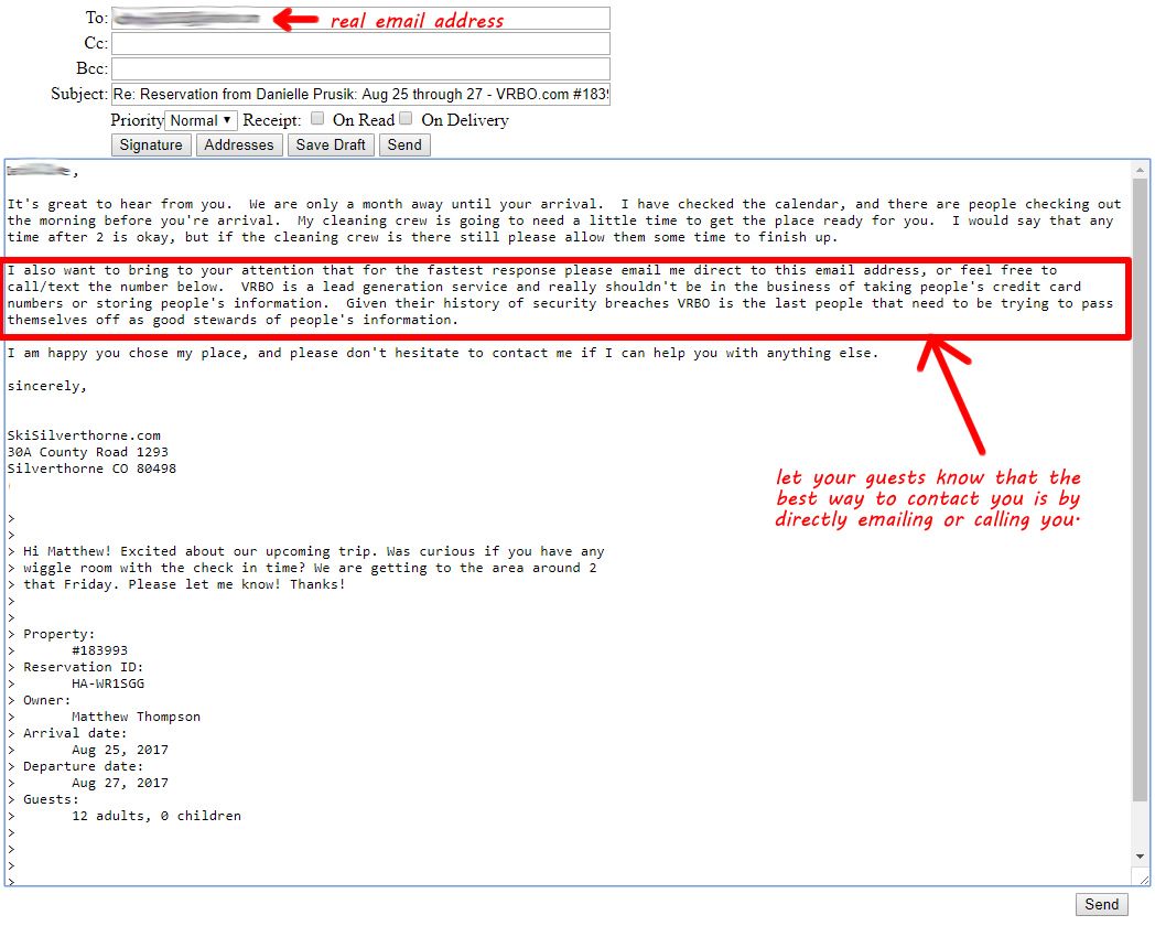 Don T Use Vrbo Messages Use Your Own Email To Build Customer Trust