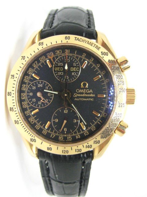 omega speedmaster triple date gold