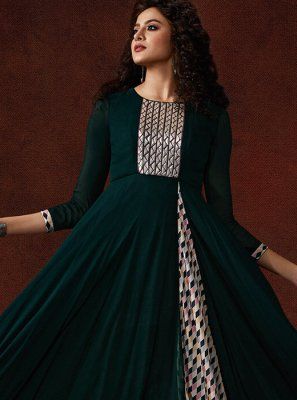 Buy Rayon Blue Embroidered Readymade Designer Gown : 88625 - Bridal Saree, Saree Wedding, Buy Gowns Online, Indian Bridal Wear, Embroidered Gown, Silk Gown, Brown Silk, Designer Gowns, Long Gown