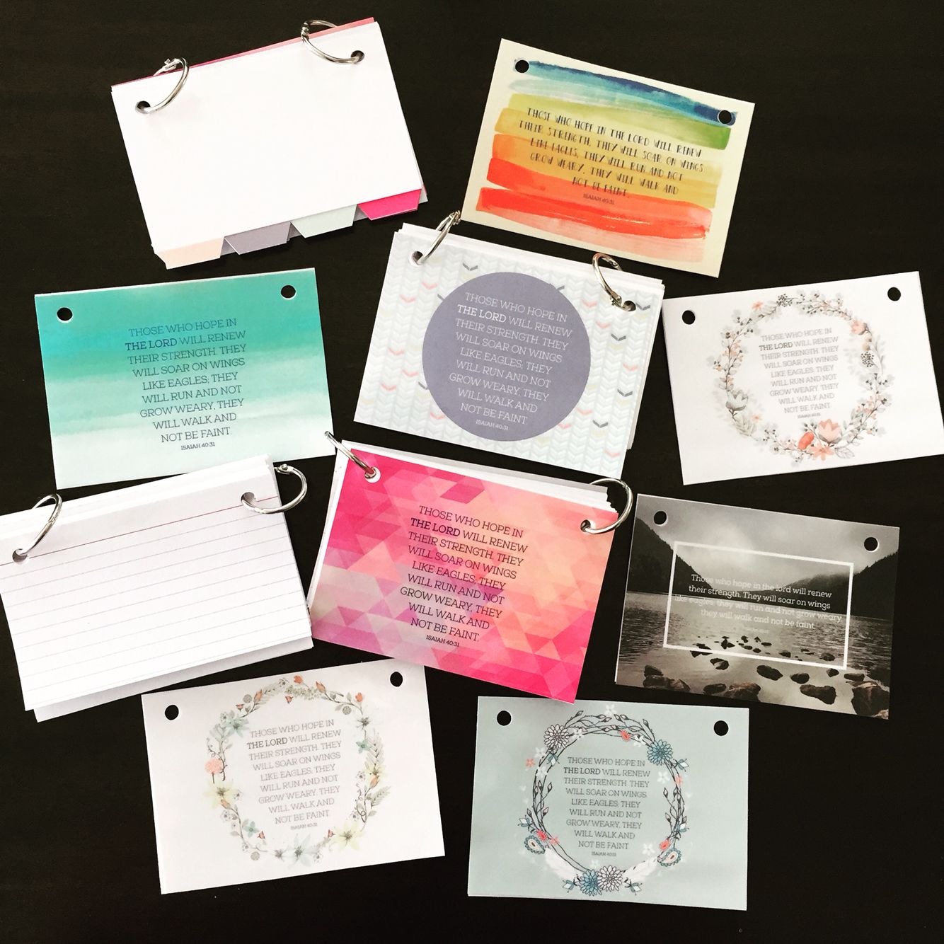 prayer note card organizer interchangeable and made with laminated index cards with tabs