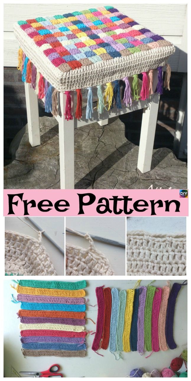 10 Beautiful Crochet Stool Cover Free Patterns Crochet Butterfly