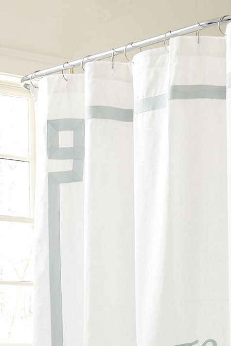 Amelie Embroidered Shower Curtain White Shower Curtain Shower