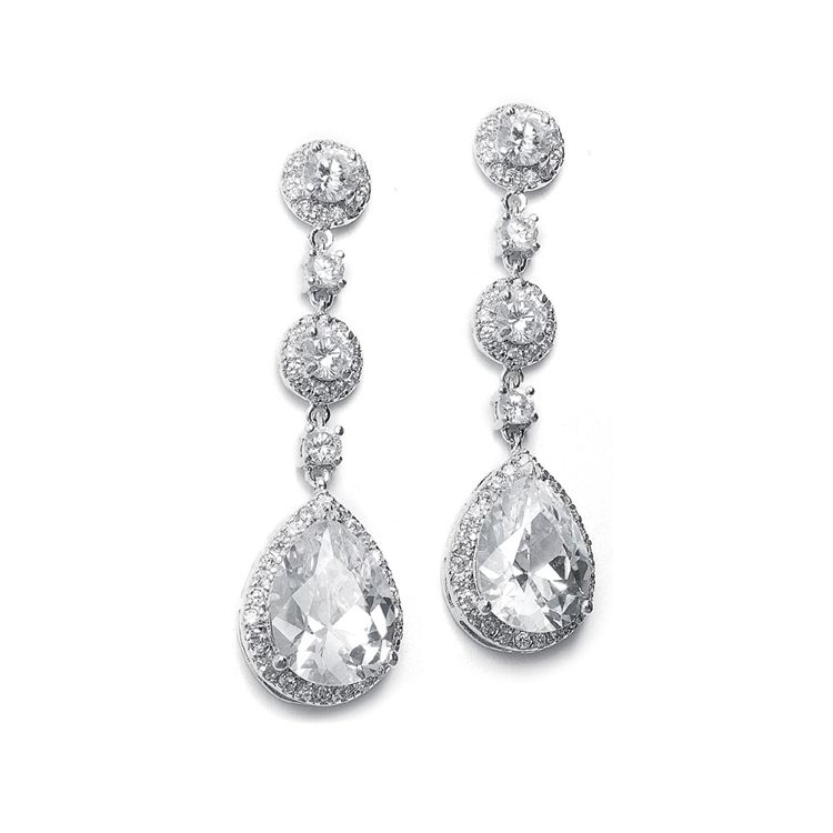 Pear Shaped Cubic Zirconia Drop Bridal Earrings Brides Worldwide Pear Shaped Cubic Zirconia Drop Bridal Earrings Brides Worldwide
