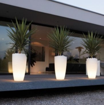 Discontinued Lit Geo Planter Outdoor Lighting Design Eclectic Outdoor Lighting