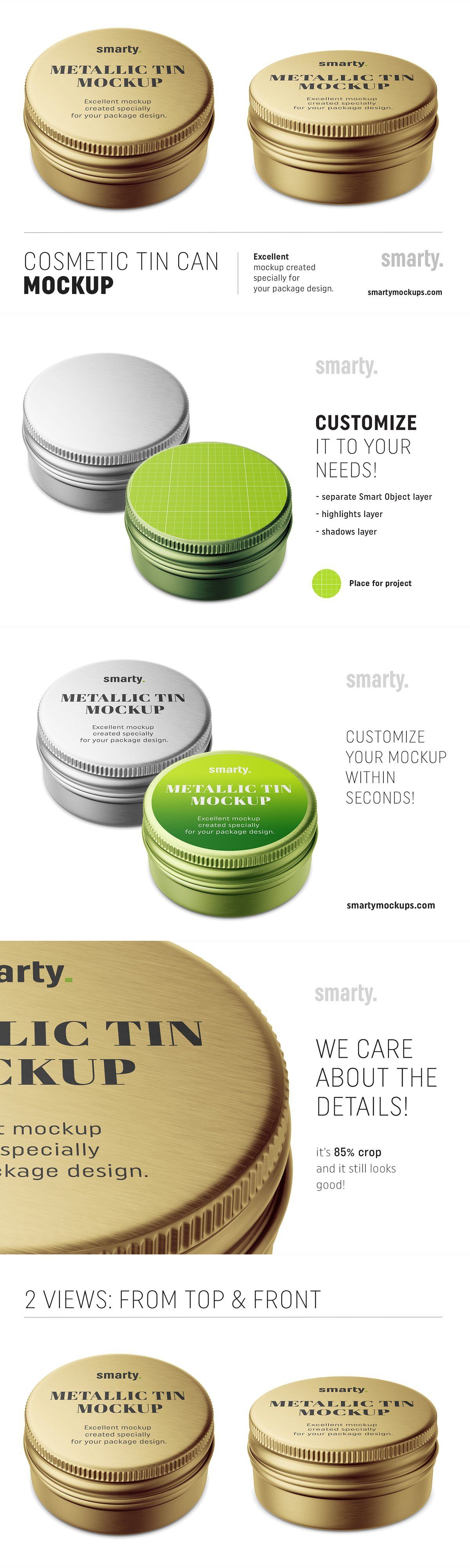 Download Small cosmetic tin can mockup | Tin can, Canning, Tin
