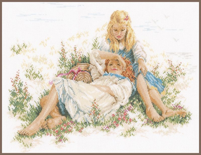 Prachtig romantisch borduurwerk Summertime van Lanarte. Borduurpakket wordt geleverd inclusief katoenen evenweave borduurstof, DMC borduurgaren, naald en telpatroon (in kruissteek). Wild Flower Meadow, Wild Flowers, Zelda Characters, Fictional Characters, Summertime, Cross Stitch, The Incredibles, Art, Products