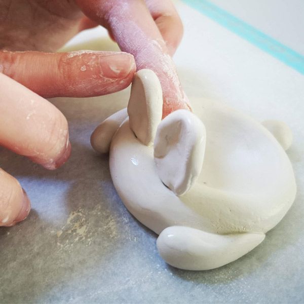 How to Make Air Drying Clay Easter Bunny Egg Cups Air