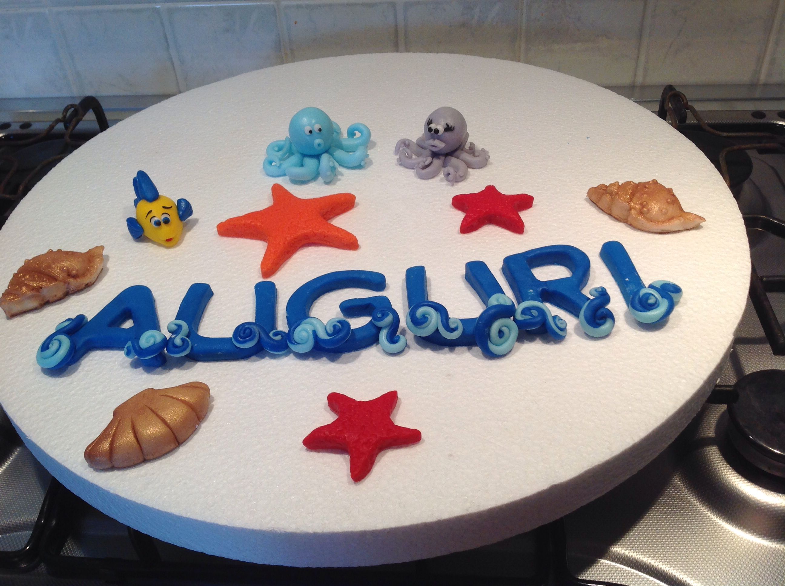 Decorazioni per torta mare in pdz Torta mario