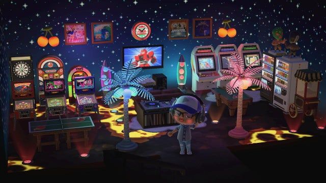 Not The First Or Last Basement Game Room But Mine Finally Came Together This Morning Animal Crossing Game Animal Crossing Villagers New Animal Crossing