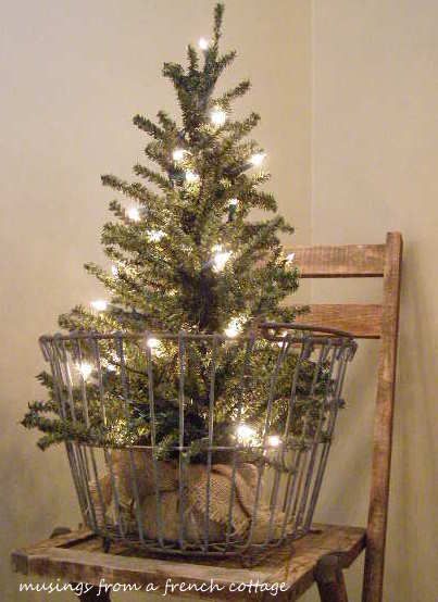 Tree In An Old Egg BasketMusings From A French Cottage Christmas Around The House