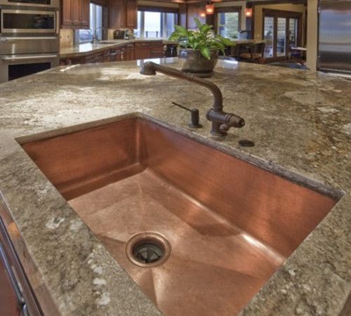 Granite Counter Copper Sink Hill Country Dream Home Ideas Granite Counter Copper Sink