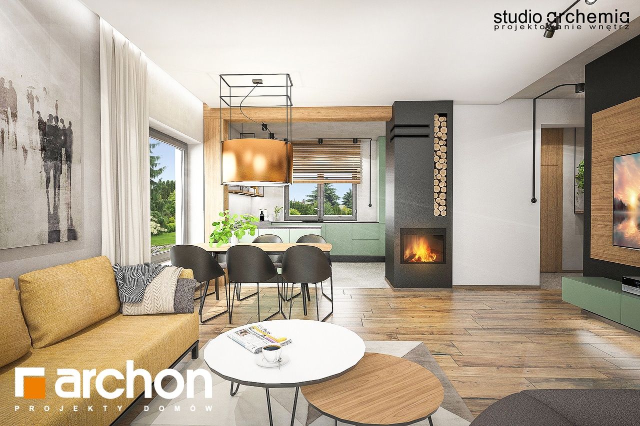 Projekt dom w leszczynowcach dd1f6a57feb410e4b48443d4496d67ea 32488 Contemporary Rug, Conference Room, Room Divider, Table, Furniture, Home Decor, Houses, Living Room, Projects