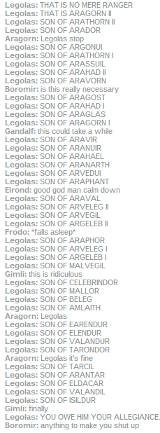 and then aragorn epically forgot legolas father name when introduced