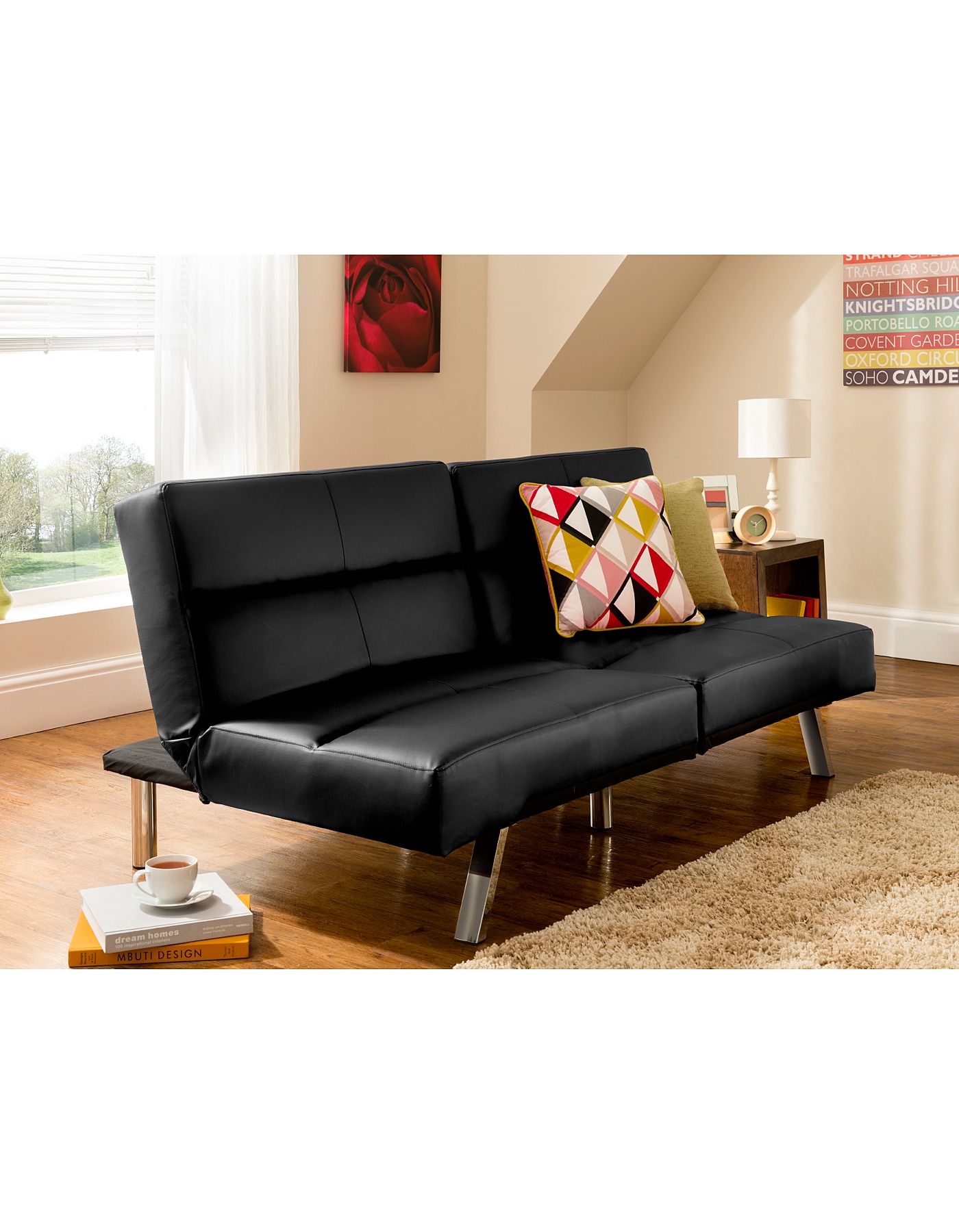 Tenby Click Clack Sofabed In Black Sofabeds Asda Direct Home Tenby Click Clack Sofabed In Black Sofabeds Asda Direct