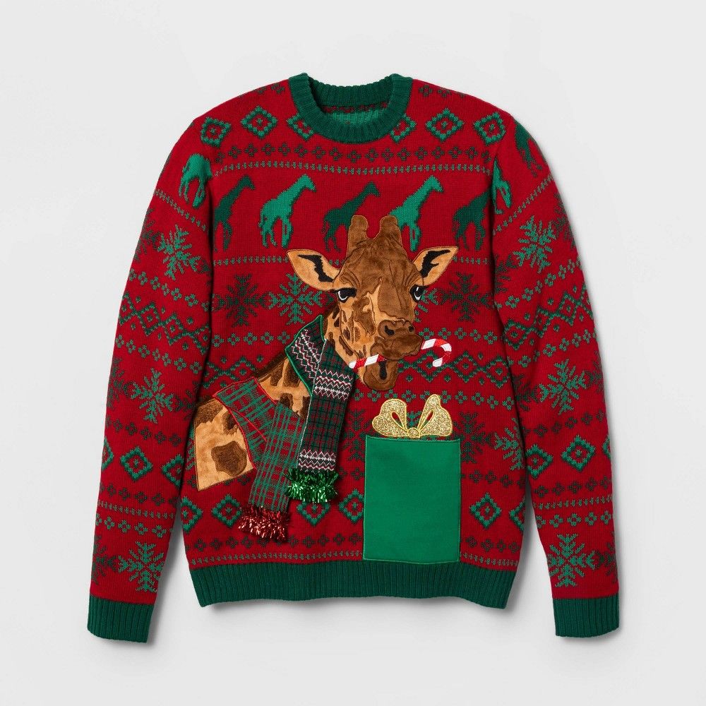 Big Giraffe Scarf Ugly Christmas Sweater Toddler Long Sleeve T Shirt