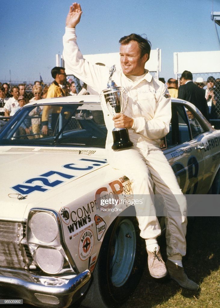 Fred Lorenzen after winning his Daytona 500 qualifying race at Fred Lorenzen after winning his Daytona 500 qualifying race at
