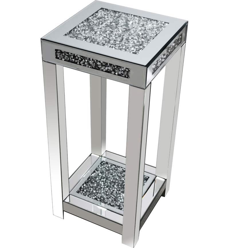 Roosevelt Mirrored Lamp Table Silver On Onekingslane Com Mirrored Nightstand Silver Nightstand Mirrored Furniture
