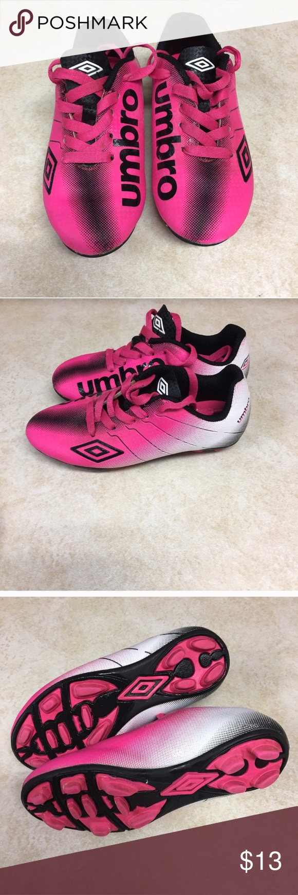 UMBRO Soccer Cleats Pink Size 13 Kids
