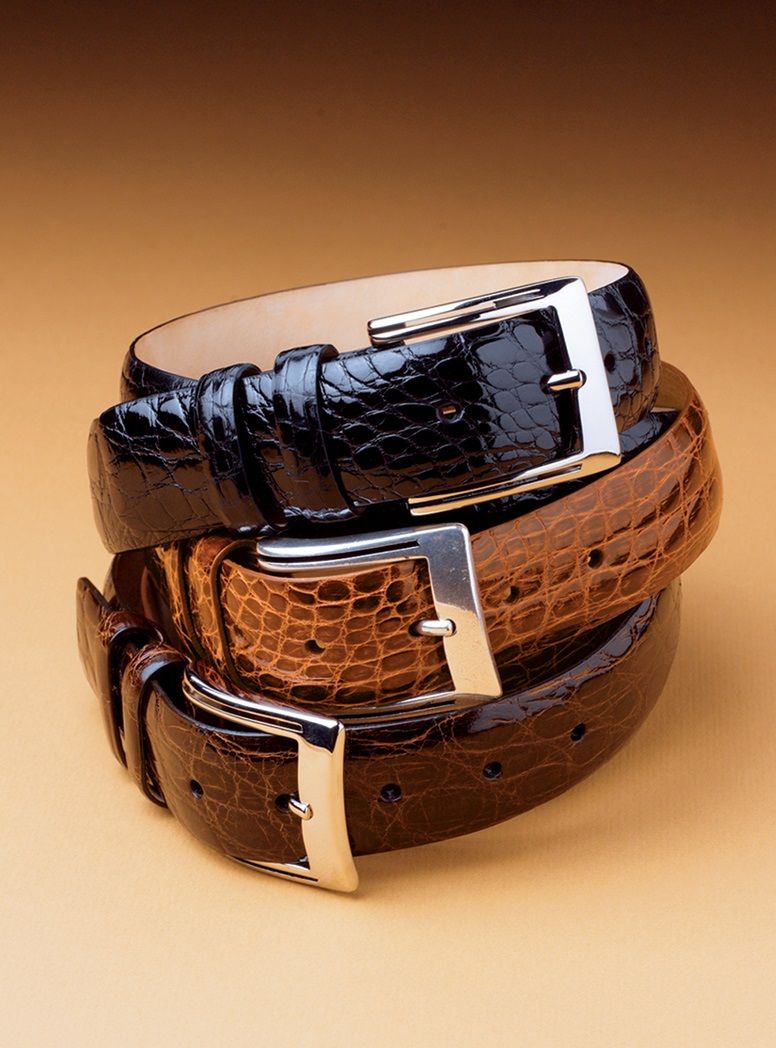 handmade leather belt men belt Brown Genuine Alligator leather belt for men gift for him