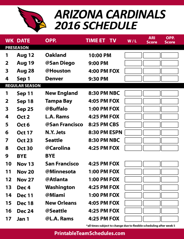 printable team schedules