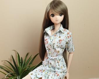 Custom Doll Dress White Flower BJD Doll Clothes Ou Custom Doll Dress White Flower BJD Doll Clothes Ou