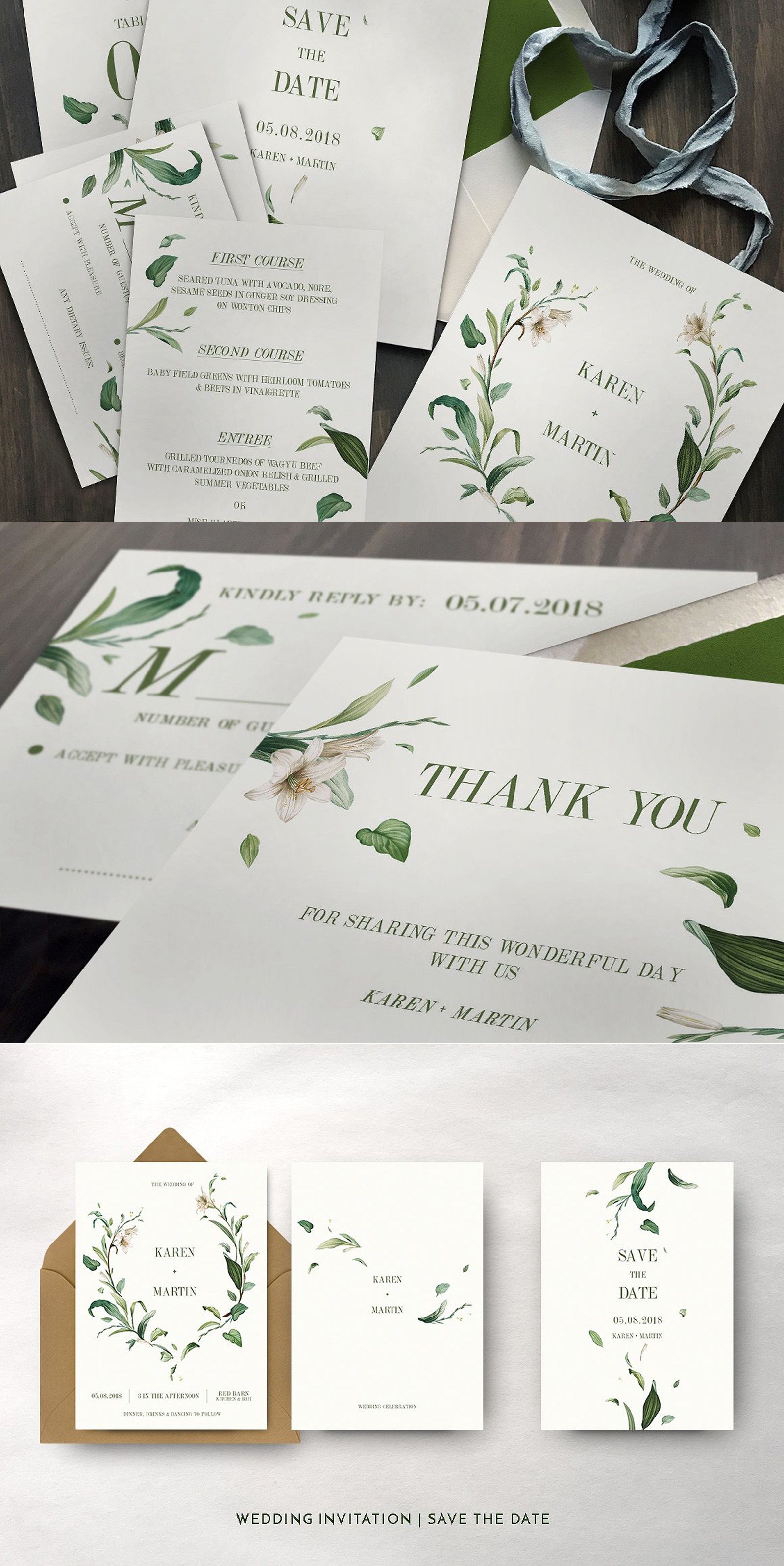 green foliage wedding suite