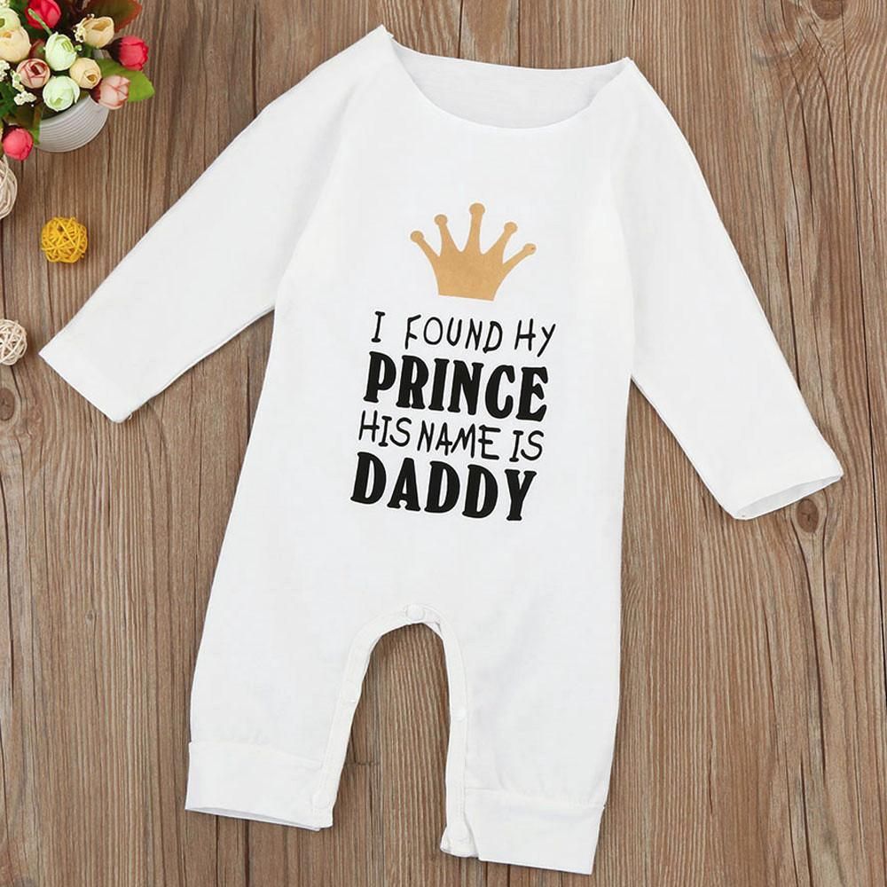 Toddler Infant Kids Baby Boys Girls Letter Print Outfits Clothes Romper Jumpsuit