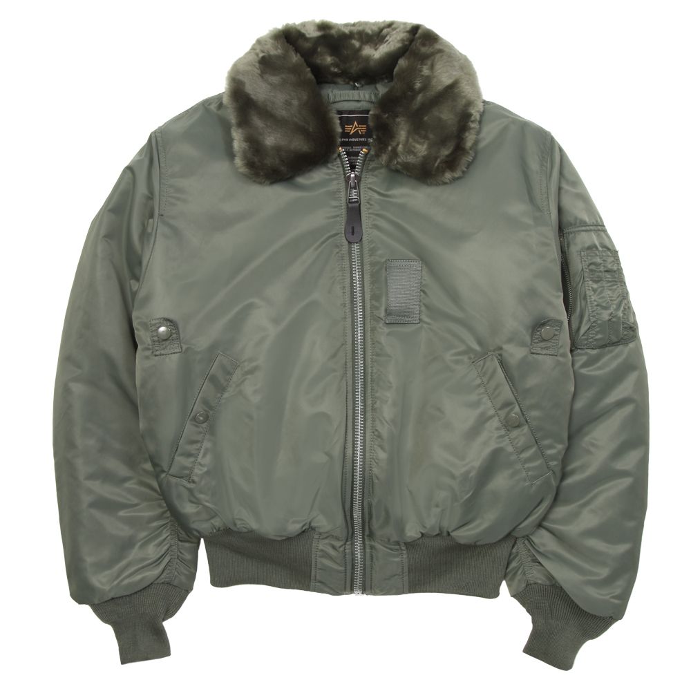 Black Small Alpha Industries Mens B-15 Nylon Flight Jacket