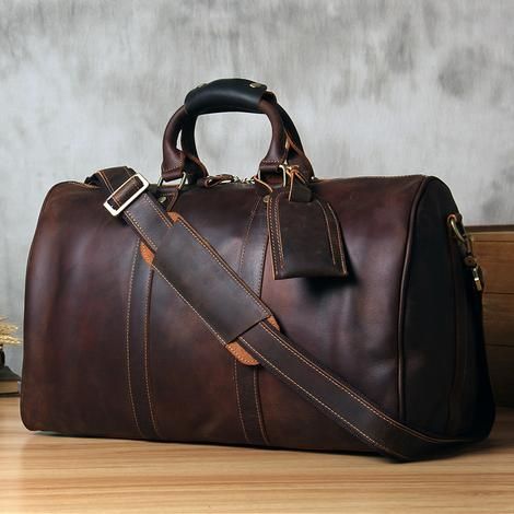 Leather Mens Cool Large Weekender Bag Travel Bag for Men Large Travel Bag, Mens Travel Bag, Travel Bags For Men, Leather Weekender Bag, Leather Travel Bag, Weekender Bags, Vintage Leather Bag, Mens Leather Bag, Brown Leather