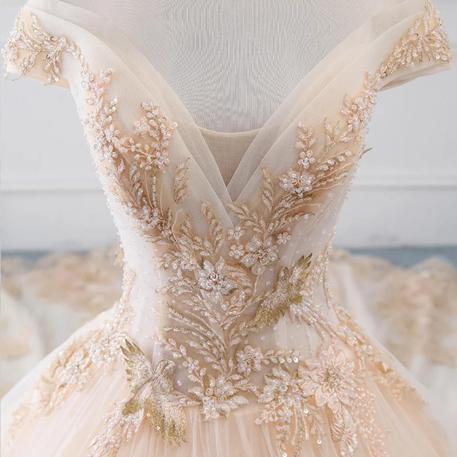 Chloe Off Shoulder Beaded Bodice Ball Gown Wedding Chloe Off Shoulder Beaded Bodice Ball Gown Wedding
