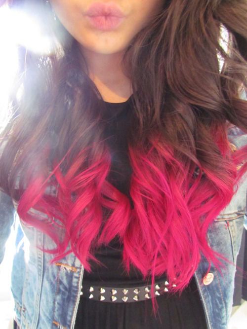 Dip Dyed Hair Tumblr Com Imagens Cabelos Coloridos Nas