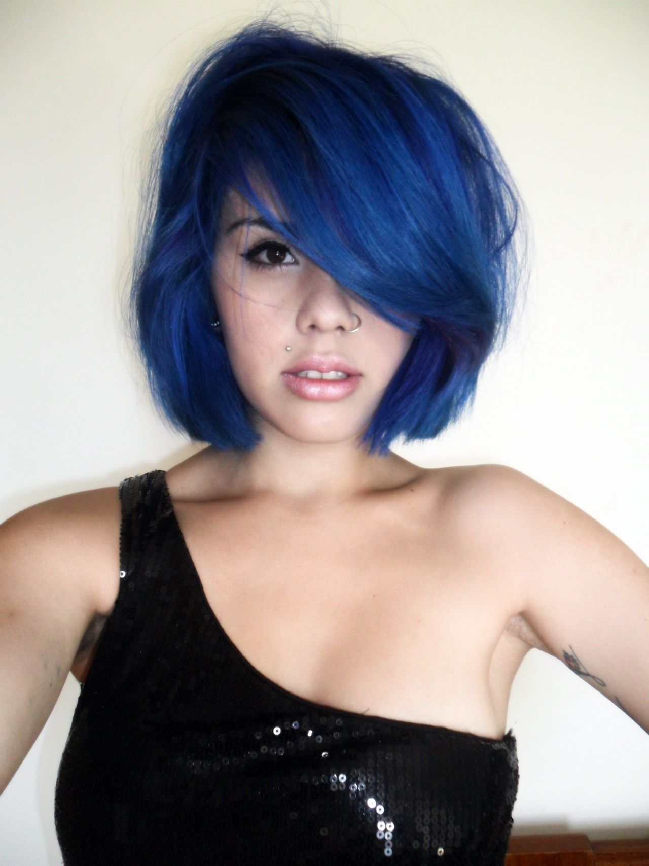 Blue Black Bob Hair Color For Black Hair Hair Styles Short Hair Styles