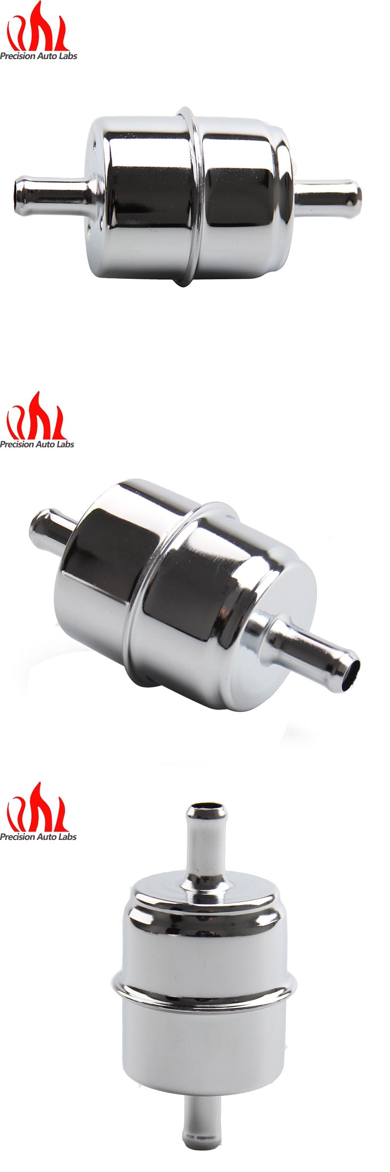 for Gasket 9746 Chrome Fuel Filter with 3/8'' Hose Barb Inlet /