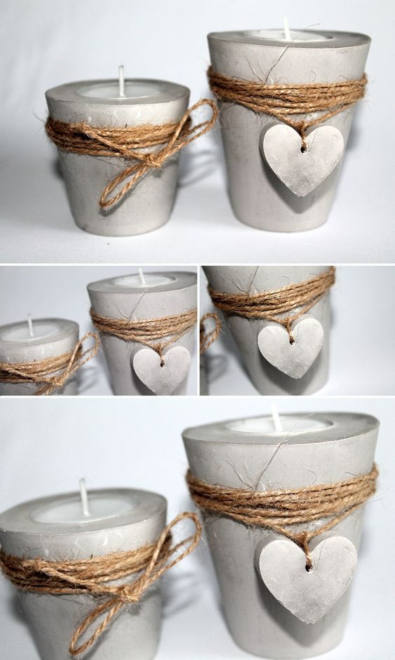 Concrete Diy Projects, Cement Diy, Cement Crafts, Diy Concrete, Diy Home Crafts, Diy Crafts To Sell, Tealight, Diy Plaster, Thrift Store Crafts