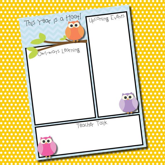 owl clip art templates Themed Classroom Newsletter Template