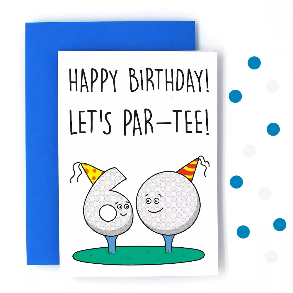 Home Made Hand Drawn Golf Birthday Card Golf Birthday Cards Happy Birthday Drawings Cute Cards
