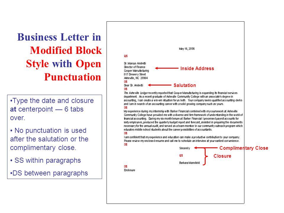 Modified Block Style Business Letter Format Sample In 2023 - dubo