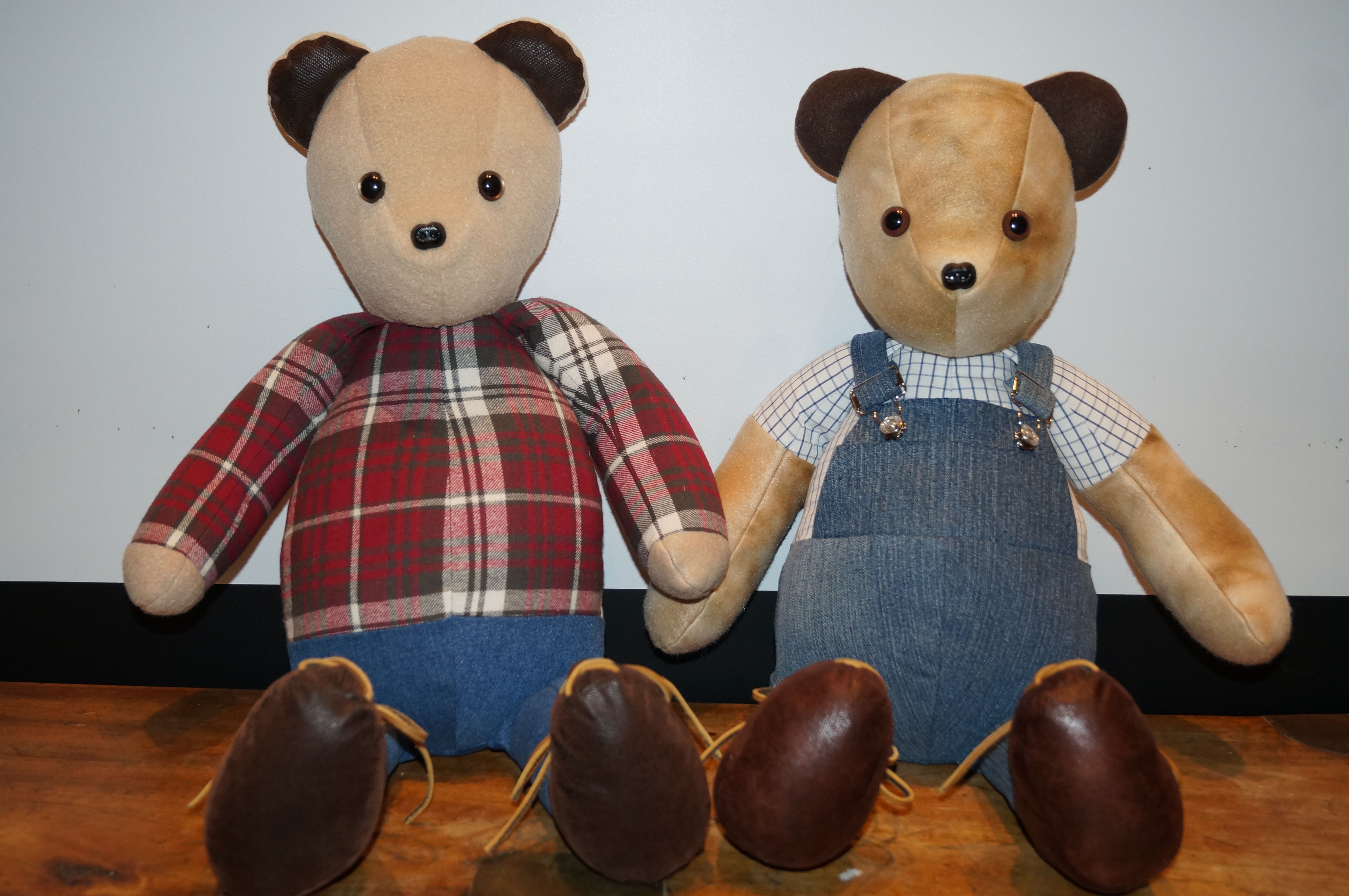 Memory bears made from loved ones clothing by Beary Huggables! Memory