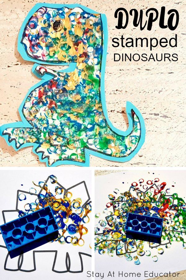 make stamped dinosaur art with preschoolers and toddlers planning