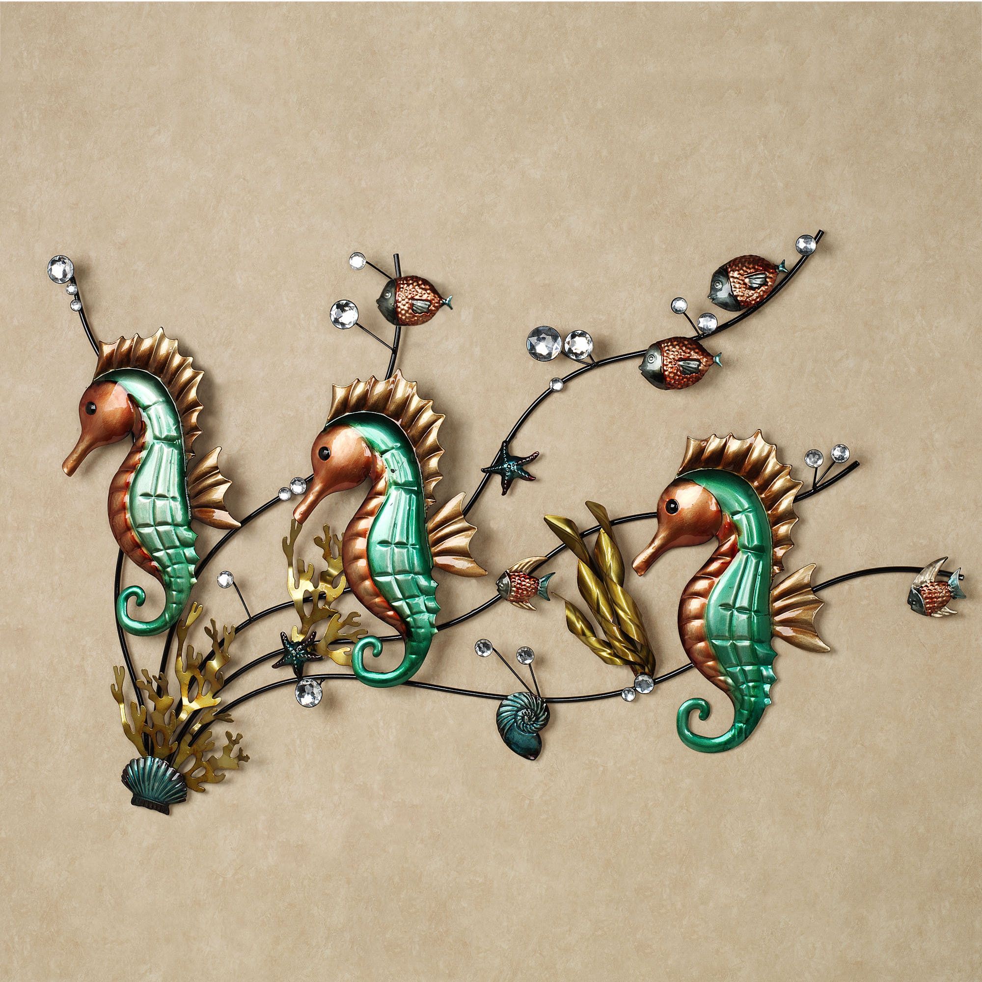 Decorative Metal Wall Art 17cm Seahorse