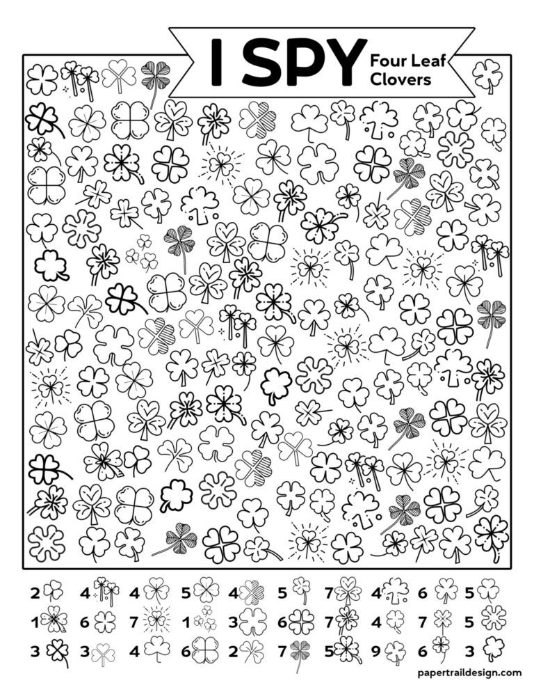 This I spy four leaf clover themed activity page is a great game for
