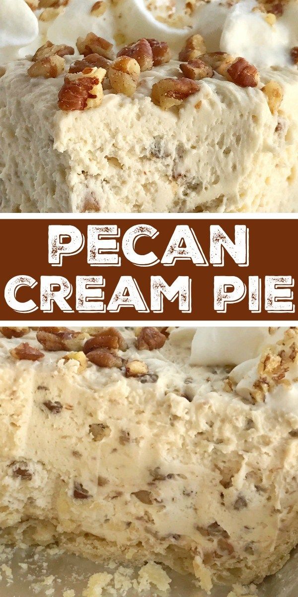 Pecan Cream Pie | Pecan Pie Recipe | Pecan pie just like the original but in a creamy, light, and fluffy pecan cream pie. Pie crust filled with a thick & creamy pecan mixture. This whipped cream pie is a delicious Fall twist to traditional cream pie and makes for an excellent Thanksgiving dessert. #thanksgivingrecipe #pie #pecanpie #nobake #dessertrecipe #recipeoftheday #pecanpierecipe