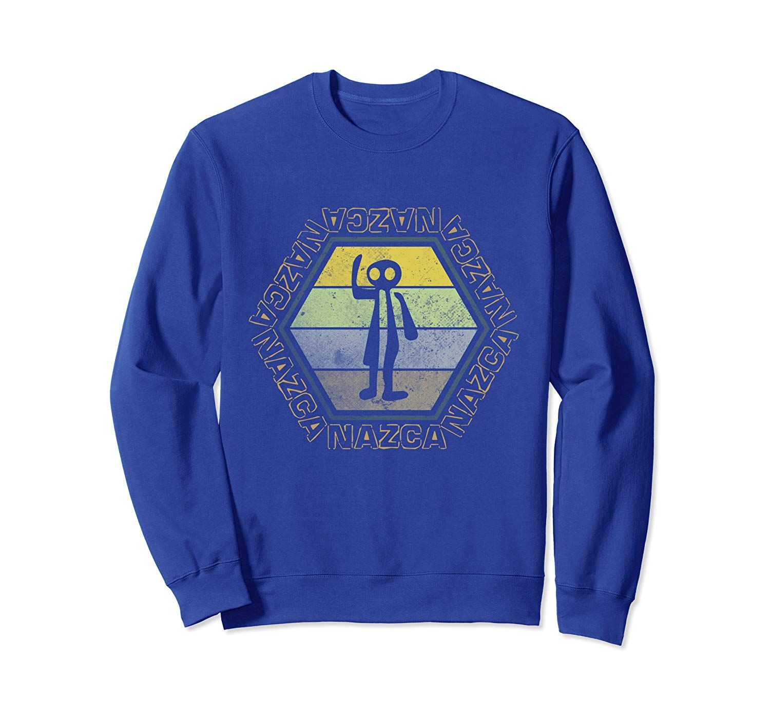 Nazca Lines Spaceman Astronaut Retro Pop Art Alien UFO Peru Sweatshirt #retropop
