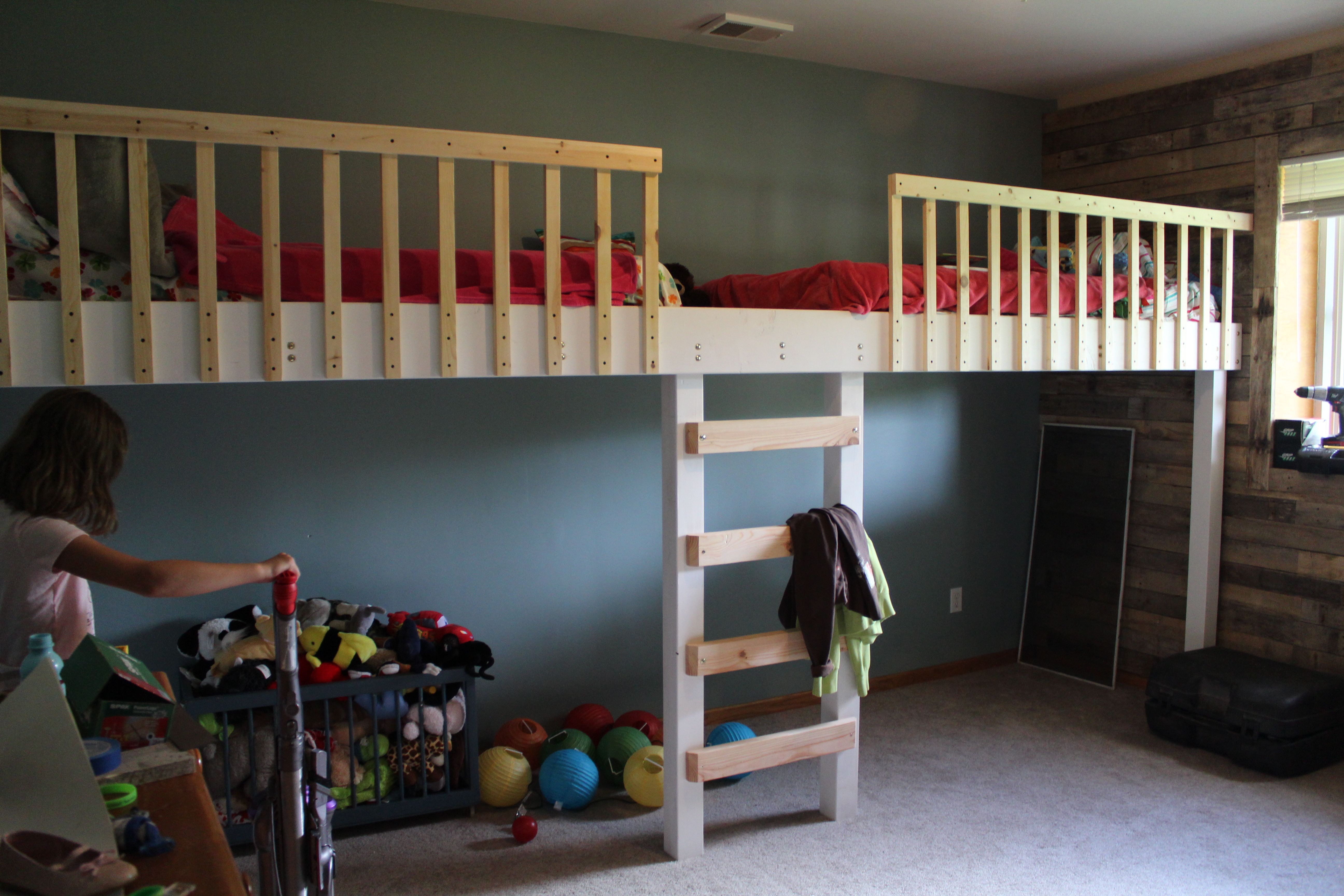 Diy bunk bed, Double loft beds, Loft bed plans