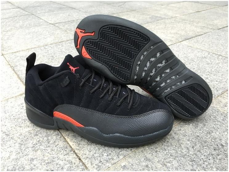 orange and black jordan 12