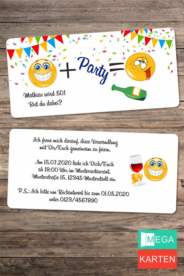 Lustig Smiley Geburtstagseinladung Lustige