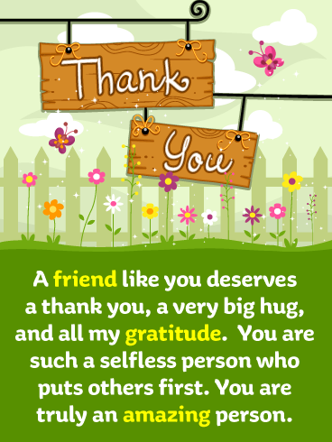 Thank You Card for Friend, Best Friend Thank You Card, Thank You