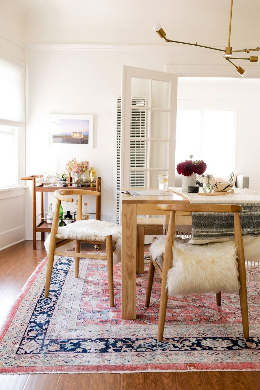 John Vogel Chairs From West Elm Sheepskin Create A Modern Bohemian Dining Room In This Photographers Los Angeles Home John Vogel Chairs From West Elm Sheepskin Create A Modern Bohemian Dining Room In This Photographers Los Angeles Home