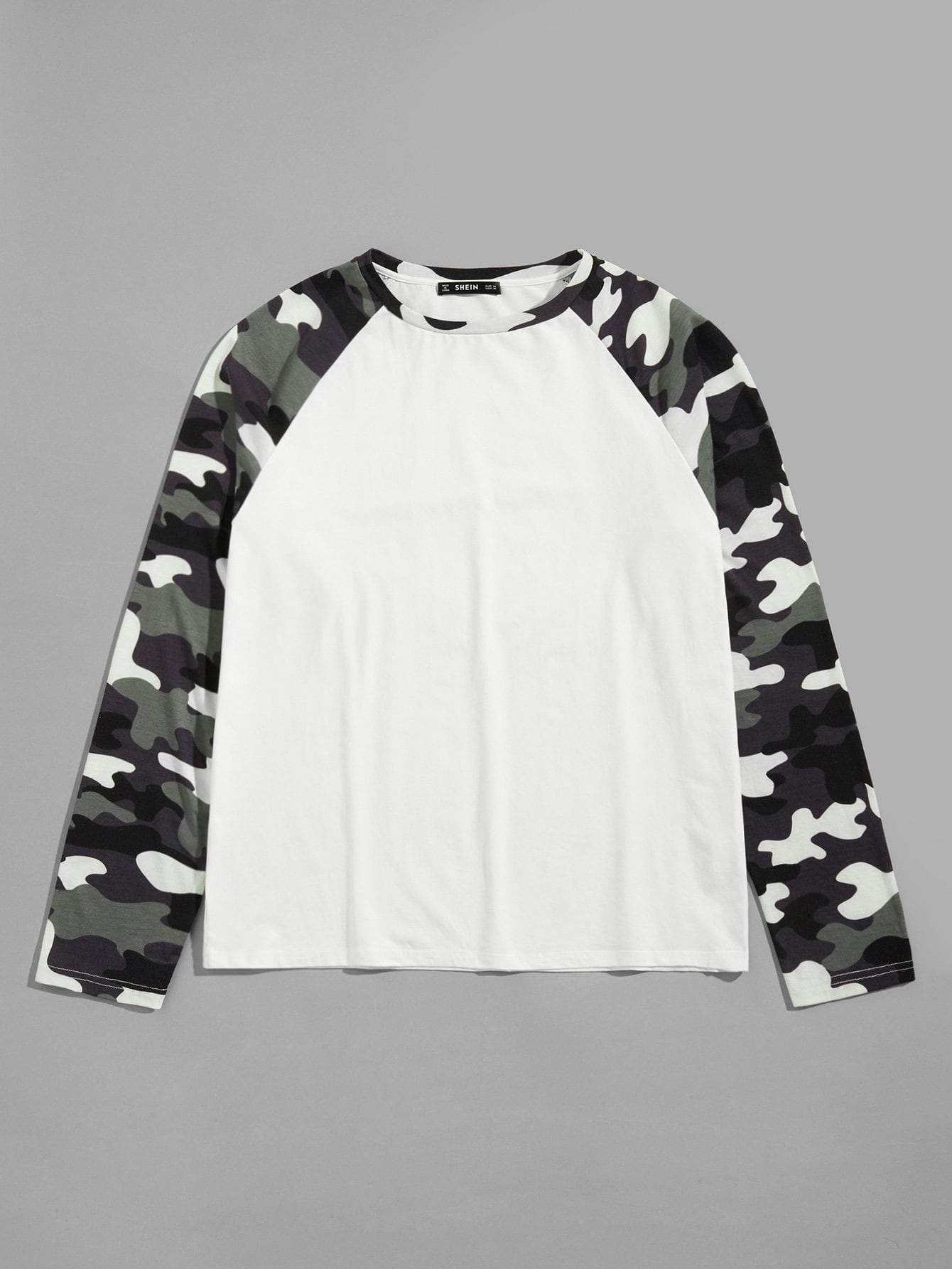 Download Men Camo Raglan Sleeve Tee | Raglan sleeve tees, Mens ...