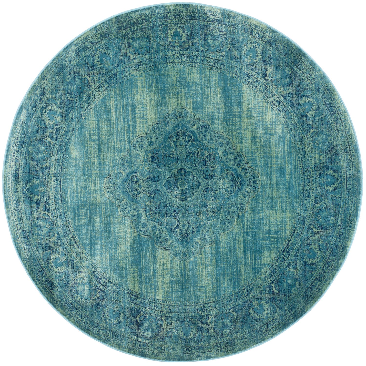 Hendrix Turquoise Round Rug